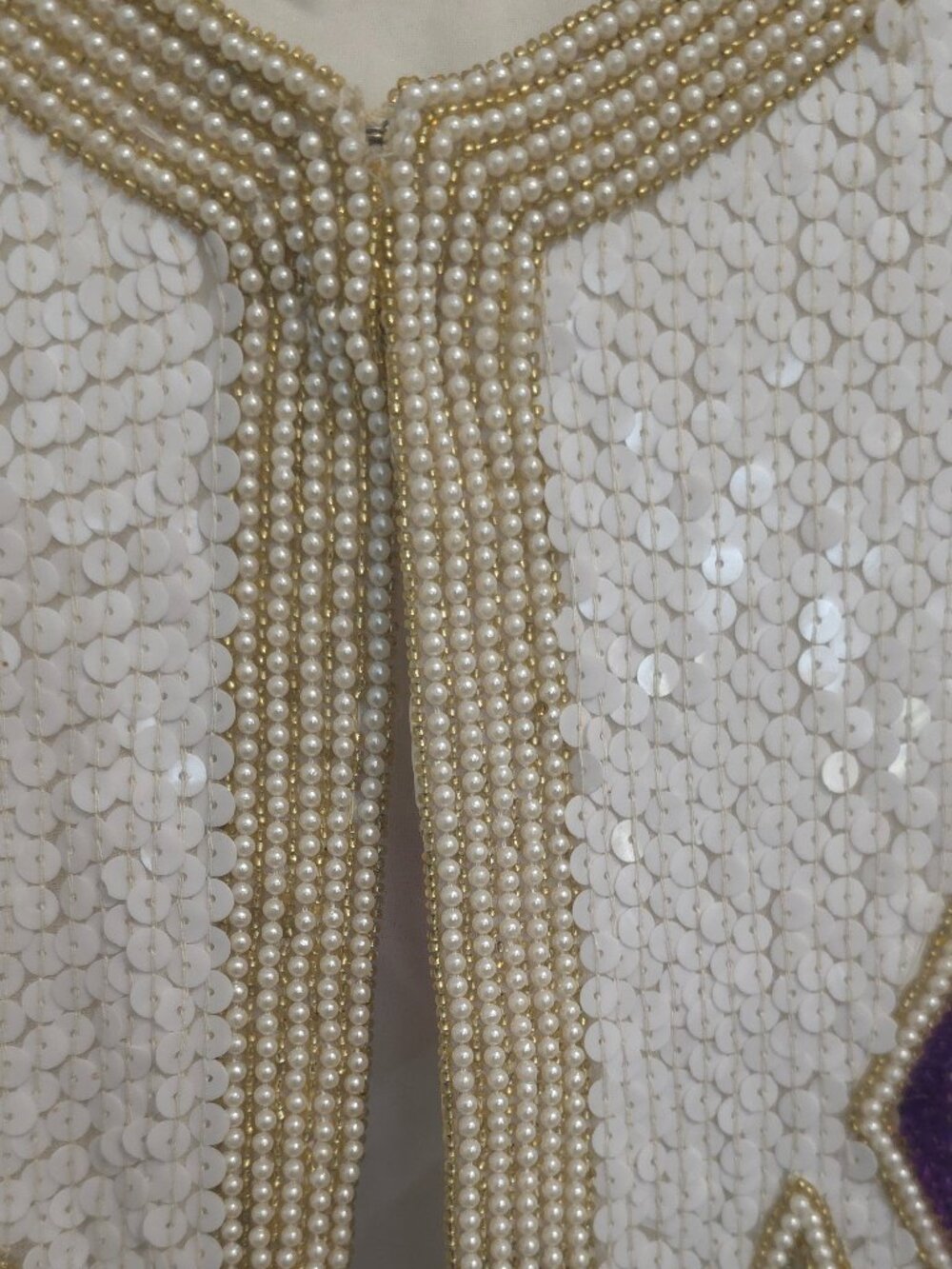 Vintage Stenay Geometric Design Sequined Jacket - Woman's Size L - Picture 4 of 7